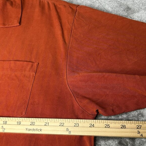 Tommy Bahama Silk Shirt Mens Extra Large Orange Rust Cigar Loop Collar Party XL - Picture 10 of 16